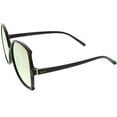 thumbnail image 3 of Women's Oversize Butterfly Sunglasses Slim Arms Colored Mirror Lens 61mm (Black / Pink Mirror), 3 of 4
