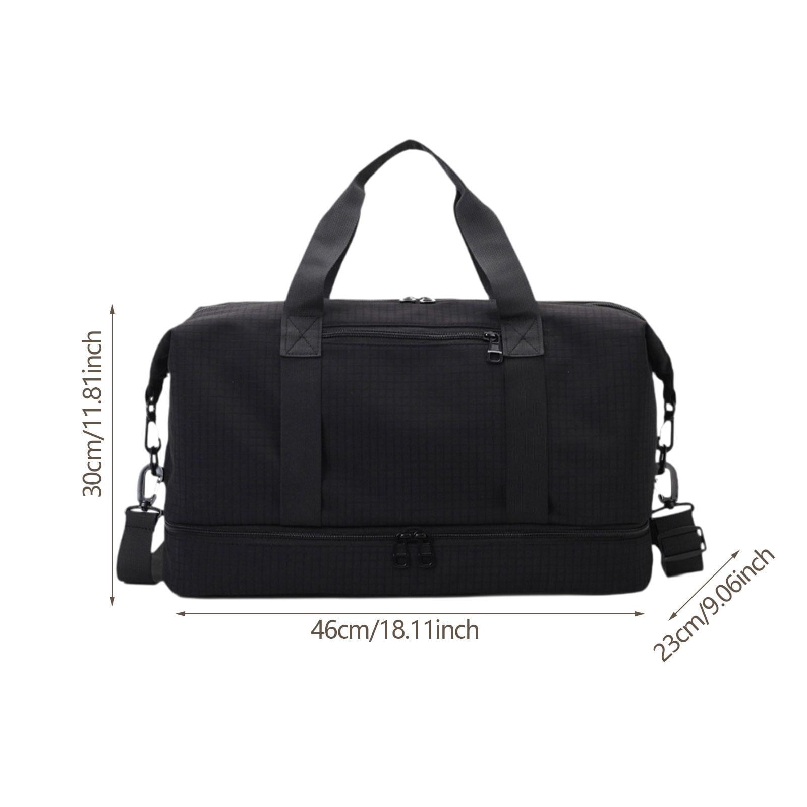 Abbraccia Airlines Gym Bag Mini Duffel Bag Tote Weekend Bag Personal Item Bag Underseat Carry on Bag for Women Men Holiday Trips Hiking Black