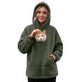 thumbnail image 3 of FUZHIQ Womens Cat Dog Carrier Hoodie Pet Pouch Sweatshirt Kangaroo Pocket Round Opening Hooded Pullover Top, 3 of 8