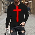 thumbnail image 2 of Fancifize Long Sleeve T-Shirts for Mens Big&Tall 2024 3D Street Faith Jesus Cross Print Tee Tops Crewneck Workout Athletics T-Shirts, 2 of 5