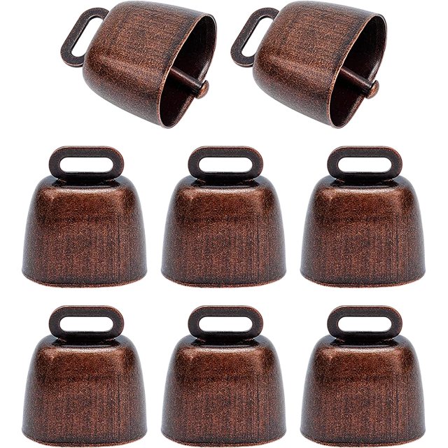 8 Piezas Campana de Hierro para Pastos Campana de Animales de Granja Colgantes de Campana de Hierro Retro Campanas de Metal Ruido para Mascotas Campanas de Llamada para Ganado Vaca Caballo Oveja