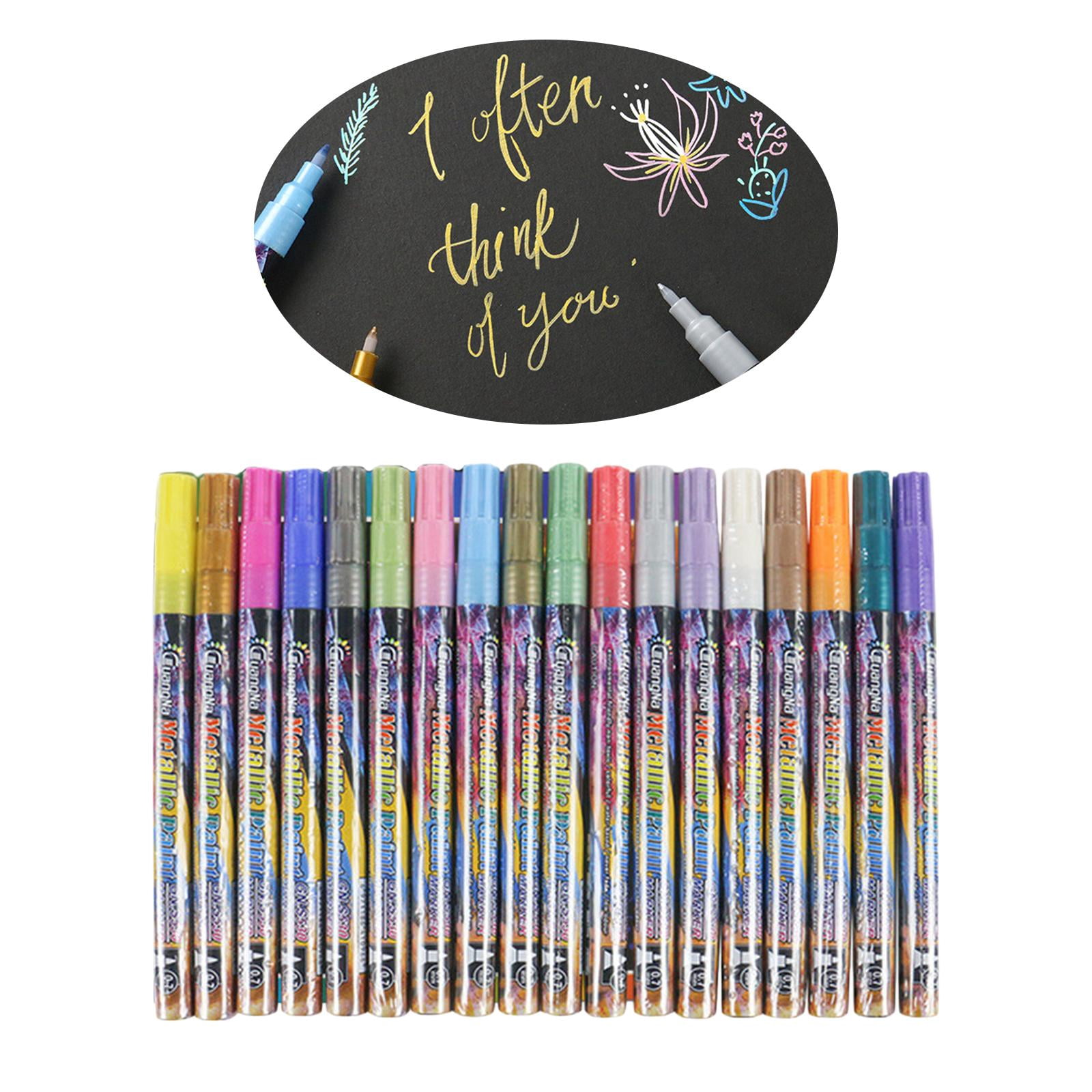 FVDPWYE 18 Pcs 0.7 mm Metallic Plastic Colorful Art Crafts Painting Drawing Coloring DIY