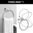 thumbnail image 2 of 6-Piece Bathroom Hardware Set, Stainless Steel Towel Bar, Towel Ring, Toilet Paper Holder & Wall Hooks, Wall Mounted Bath Accessories for Modern & Farmhouse Bathrooms, 2 of 10