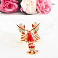 thumbnail image 5 of Broche Homard en Cristal Réaliste en Forme d'Animal Accessoire de Costume (Rouge), 5 of 5