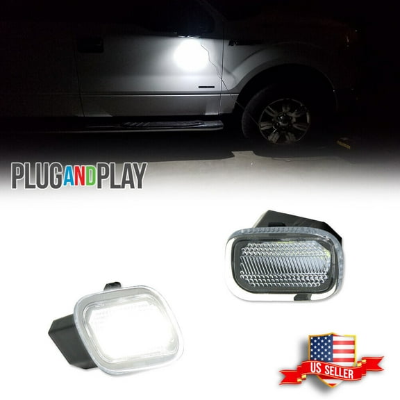 GTINTHEBOX 2x White LED Side Mirror Puddle Lights For 2017-2022 F-150 F250 F350 F450 Super Duty