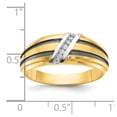 thumbnail image 4 of Auriga Fine Jewelry 10K Yellow Gold with Black and White Rh Men's 1/20 Carat Diamond Ring Size 10, 4 of 5