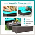 thumbnail image 4 of Pemberly Row Contemporary Patio Rattan Daybed Lounge in Turquoise, 4 of 8