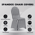 thumbnail image 2 of YCC Linens - 6 Pack Spandex Chair Covers - Black and White Striped, 2 of 7