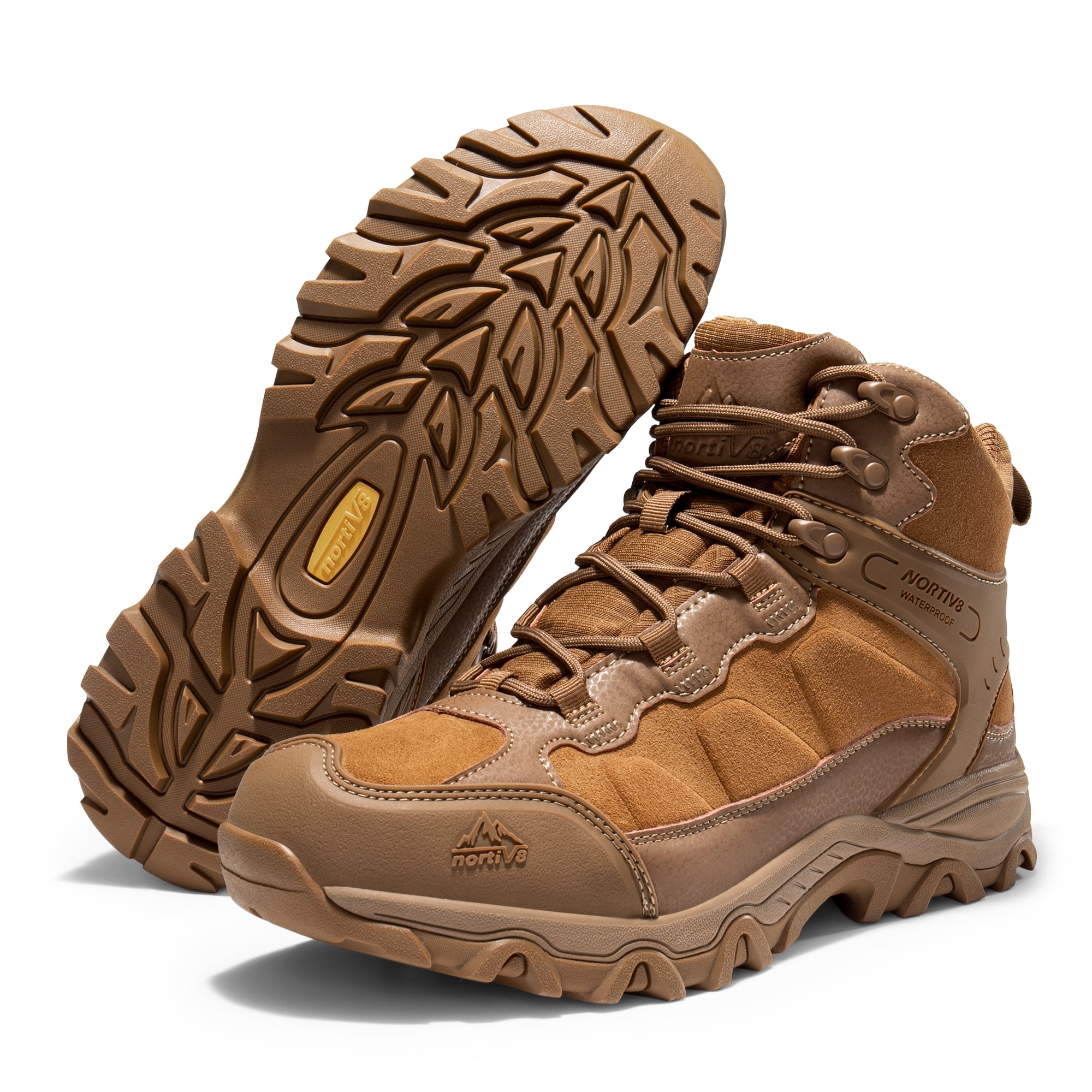 NORTIV 8 Men's Waterproof Hiking Boots Outdoor Mid Trekking Lightweight Mountaineering Shoes