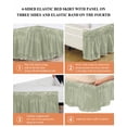 thumbnail image 6 of Turtle Green Wrap Around Bed Skirts for Queen Bed 16" Drop,Bed Skirt with Adjustable Elastic Belt Dust Ruffle Bed Valance for Bedroom Hotel Coastal Ocean Boho Flower Retro Mottled Bed Frame Cover, 6 of 7