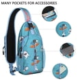 thumbnail image 2 of Crossbody Sling Backpack for Women Men Ocean Cute Shark Shoulder Sling Crossbody Casual Chest Bag for Travel Sports Running Hiking, 2 of 5