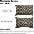 thumbnail image 4 of Drak Brown Pillow Covers 12x20 Inch Set of 2, Cream Floral Block Print Pattern Lumbar Decorative Throw Pillowcases Outdoor Farmhouse Rectangle Cushion Covers Spring Summer Sofa Couch Bed Decor, 4 of 6