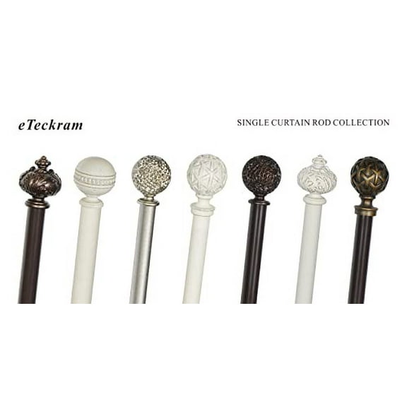 1" Curtain Rod with Albert Finials - 28" to 48", Bronze Gold