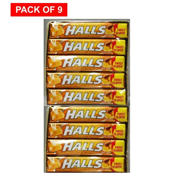 Halls Drops, Honey Lemon (Pack of 9) $4.22 ea.