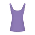 thumbnail image 3 of UPPADA Tank Top for Women Cropped Spaghetti Strap Scoop Neck Ribbed Knit Sleeveless Basic Layering Shirts Summer Clothes 2025,Trendy Tank Tops for Women 2025 Purple,M, 3 of 6