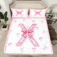 thumbnail image 2 of Feelyou Princess Initial Letter Twin Sheet Sets, Bowknot Monogrammed X Twin Fitted Sheet, Kawaii Cartoon Bow Flat Sheet, Luxury Bedroom Decor, 3pcs, 2 of 7