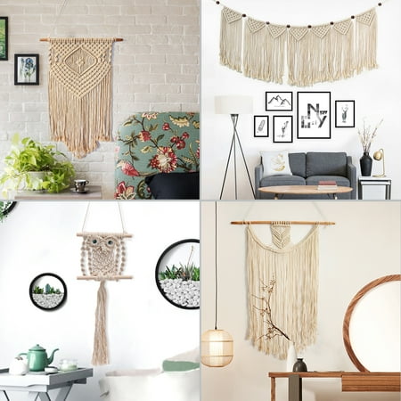 Multi Style Bohemian Handmade Knitted Woven Macrame Wall Hanging Tapestry Home Bedroom Wedding Wall Art Decor