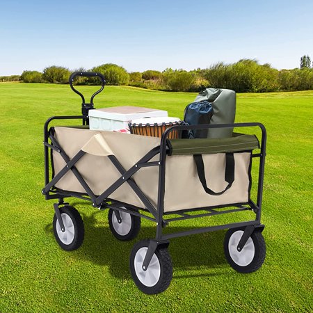 FETCOI Folding Wagon Beach Carts with Big Wheels Multifunction Foldable Wagon Cart Carry Storage Cart