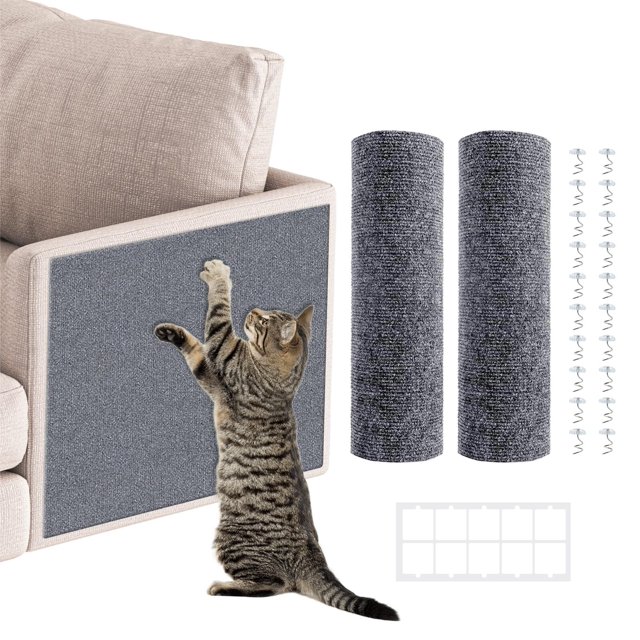 Protector de muebles para gatos, 2 alfombrillas autoadhesivas para rascar gatos, protectores de muebles para sofá, pared y puerta, protectores de muebles para sofá