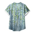 thumbnail image 5 of ALLLIST Short Sleeve Summer Tops for Women Blue Collared Floral Button Casual T-Shirts Womens Shirts Under $5, 5 of 5
