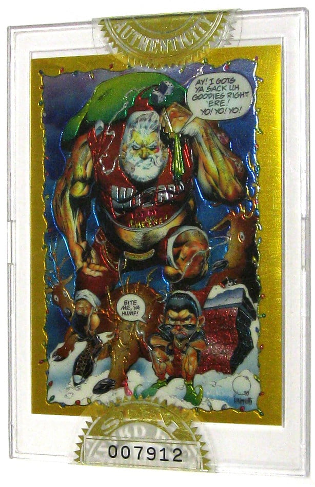 Spawn Wizard Magazine Gold Chromium Santa Single Trading Card [Limited