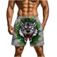 thumbnail image 2 of Pantalones cortos de playa para hombre con estampado divertido, cintura elástica, doble bolsillo y cinco puntos., 2 of 9