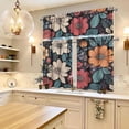 thumbnail image 5 of Boho Curtains Sets for Windows Bohemian Flower Curtain Sink Window Valance 3 Piece Set Boho Floral Home Decor for Living Room Bedroom 54x36 Inches, 5 of 7