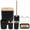 Black, variant on WSBArt 8-Piece Plastic Bathroom Accessory Set in White Soap Dispenser Toothbrush Holder Soap Dish Mouthwash Cup Trash Can Toilet Brush 2 Cotton Swab Storage Boxes