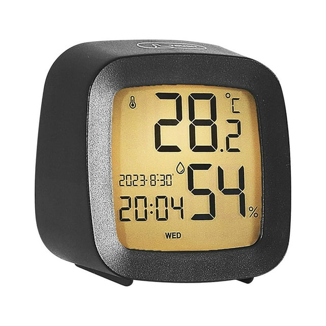 Reloj despertador digital compacto de noche, 12/24 h, portátil para escritorio de oficina. Negro