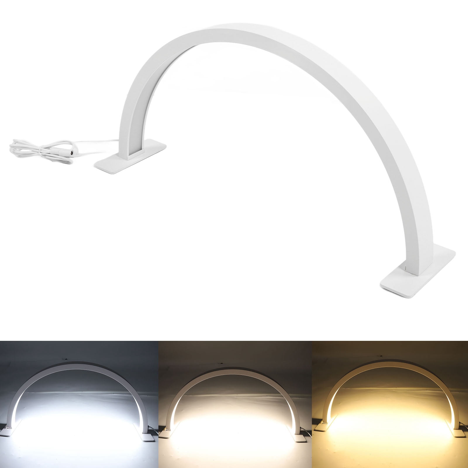 Half Moon Desk Lamp, 3 Color Temperature LED Half Moon Light  For Eyebrow Tattooing US Plug
