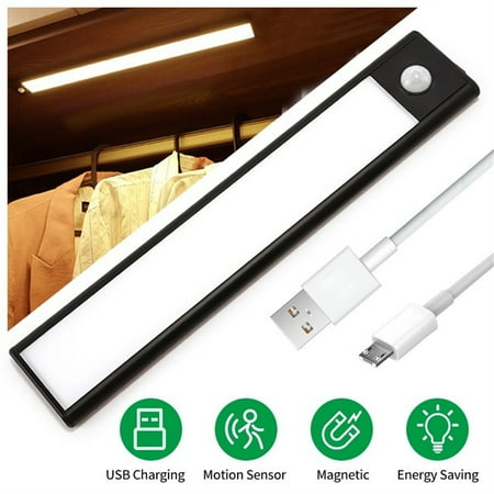 

BLUELK Wireless Magnetic Closet Light Motion Sensor Under Cabinet Lighting Adjustable Color Temperature/Brightness USB Rechargeable Counter Lights