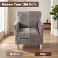 thumbnail image 5 of TOPCHANCES Single Armchair Slipcover, Stretch Faux Leather Chair Covers, Accent Chair Protector for Living Room Banquet (Brown), 5 of 12