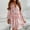 Pink, variant on TIHLMK Women Dresses Summer Women's Fashion Bohemian V-neck Loose Long Sleeve Ruffles Print Mini Dress