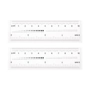 XD2-2Pcs White Film Flexible Ruler 4 Inch 0.1mm Scale PET Plastic Folding Straight Ruler Calibration Soft Ruler Measuring Tool for Factory, Transparent Drafting Tools Teaching*2