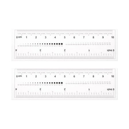 XD2-2Pcs White Film Flexible Ruler 4 Inch 0.1mm Scale PET Plastic Folding Straight Ruler Calibration Soft Ruler Measuring Tool for Factory, Transparent Drafting Tools Teaching*2