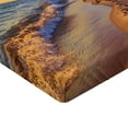 thumbnail image 2 of Ambesonne Coastal Fitted Sheet, Sandy Calm Beach Sunset, Twin XL Size, Pale Yellow Pale Brown, 2 of 3