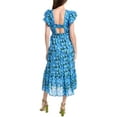 thumbnail image 2 of English Factory womens  Tiered Midi Dress, xs, Blue, 2 of 3