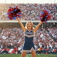 thumbnail image 2 of Unique Bargains 1 Pair Cheerleader Pom Poms Handle Cheerleading Practice Poms Red Blue, 2 of 6