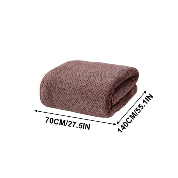 Yhmxh Toallas de algodón de color liso con estampado de piñas, toalla de baño de felpa de alta densidad para adultos, toalla de baño ampliada de color liso, toalla de mano gruesa de 140x70cm