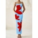 thumbnail image 4 of Vestido largo PRETTYGARDEN con estampado floral y tirantes finos para mujer, 4 of 9