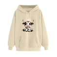 thumbnail image 4 of Aimik Women's Cute Cow Graphic Hoodies Sweatshirts Long Sleeve Pullover Tops with Drawstring Pockets Fall Loose Comfy Hoodied Tops, 4 of 6