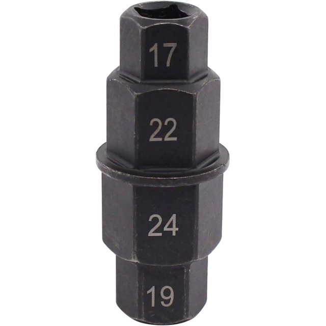 ZHAOCHENG Enchufe del eje del eje de la rueda delantera 3/8 pulgadas 17 19 21 24 mm Adaptador hexagonal Allen apto para Yamaha Suzuki Honda motocicleta Eje de la rueda delantera Llave de desmontaje es