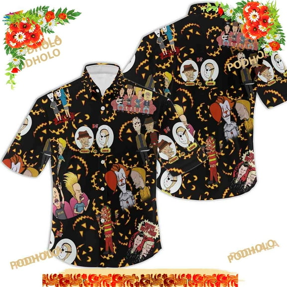 Beavis And Butt-head Funny Halloween Hawaiian Shirt