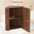 thumbnail image 3 of Costway 23.5" Wall Mounted Storage Organizer Corner Medicine Cabinet with Mirror Brown, 3 of 10