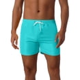 thumbnail image 1 of INSPIRAR CHIC Pantalones Cortos de Playa para Hombre, Ligeros, de Color Sólido, con Cintura Elástica y Cordón, Verano, 28 Azul Claro, 1 of 6