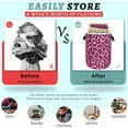 thumbnail image 3 of Pink Leopard Print Laundry Basket - Foldable Oxford Cloth Storage Basket with Handle, 18.9" X 16.5", Modern Animal Print, Suitable for Bathroom, Bedroom, Toys and Clothing Organization., 3 of 10