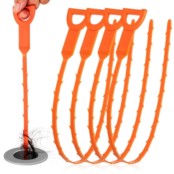 Set de 4 desatascadores flexibles para desagües QUIUMES de 51 cm para retirar cabello