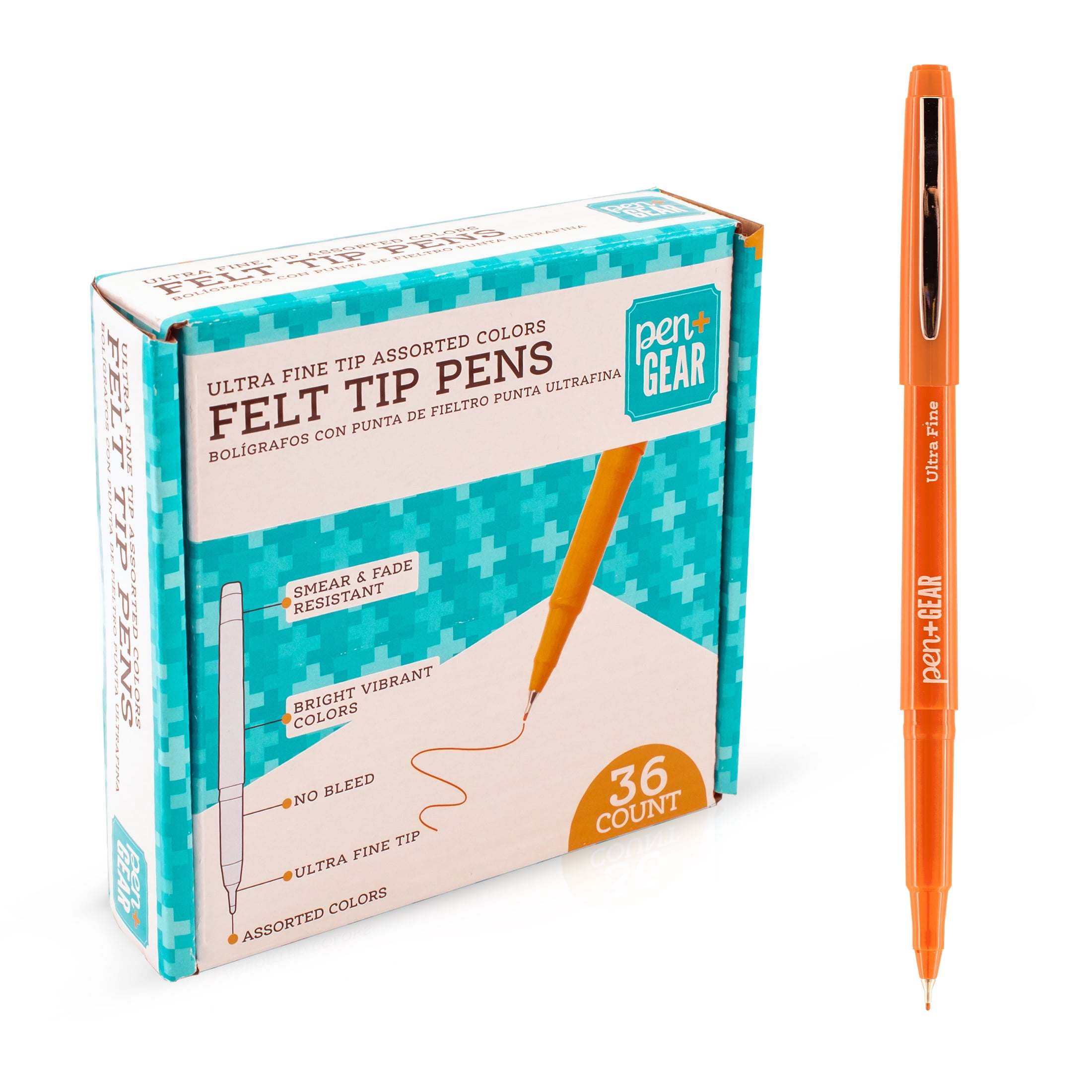 Pen+Gear Felt-Tip Pens, Ultra Fine, Assorted Colors, 24 Count 