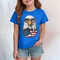 thumbnail image 4 of Zshosam Red White And Blue Shirt Kids Toddler Little Girls 4th of July T-Shirt Red White & Blue Patriotic Retro American Flag Top Size 2T 3T,(Blue 2-3 Years), 4 of 5