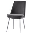thumbnail image 1 of Best Master Chaises Latérales Rembourrées en Velours Gris Sandler (Lot de 2), 1 of 3